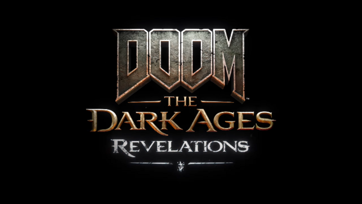 DOOM: The Dark Ages - Revelations key art featuring the Doom Slayer in medieval armor facing purgatory