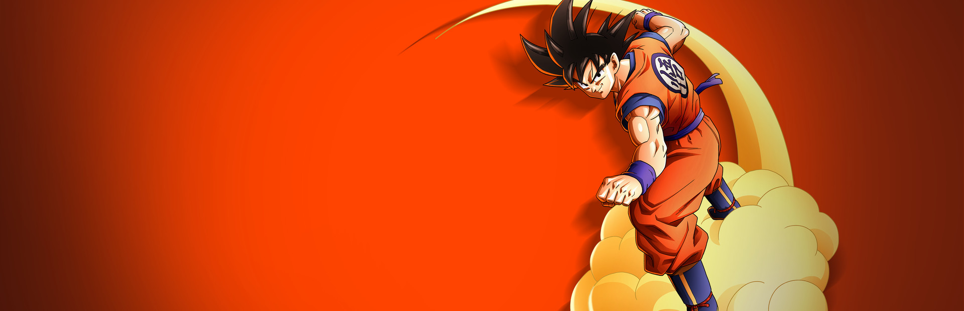 Dragon Ball Z: Kakarot key art featuring Goku riding the Flying Nimbus