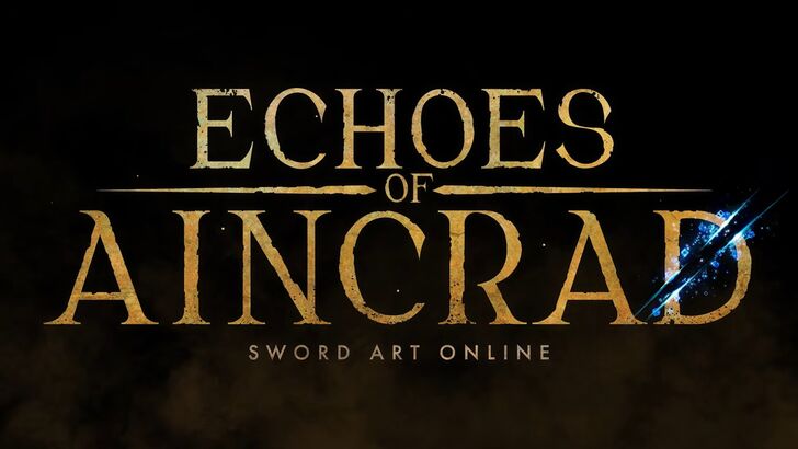 Echoes of Aincrad: Sword Art Online key art featuring a custom protagonist in the floating castle of Aincrad