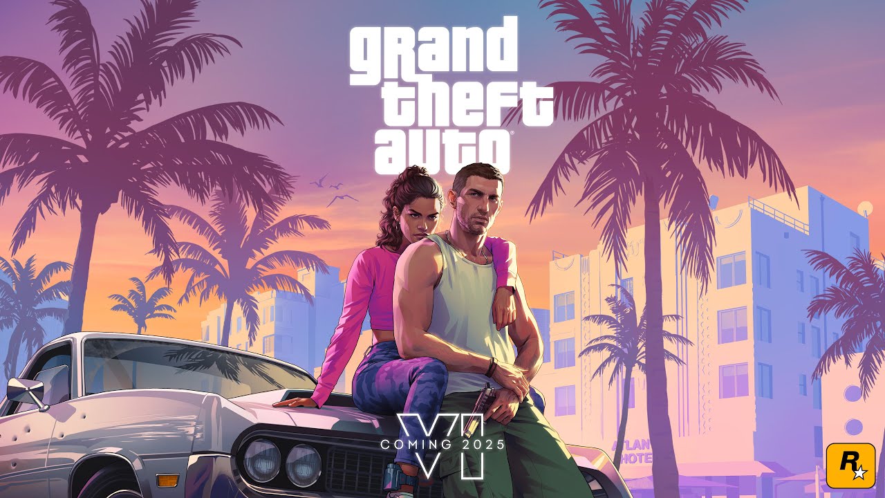 Grand Theft Auto VI official key art featuring Jason and Lucia