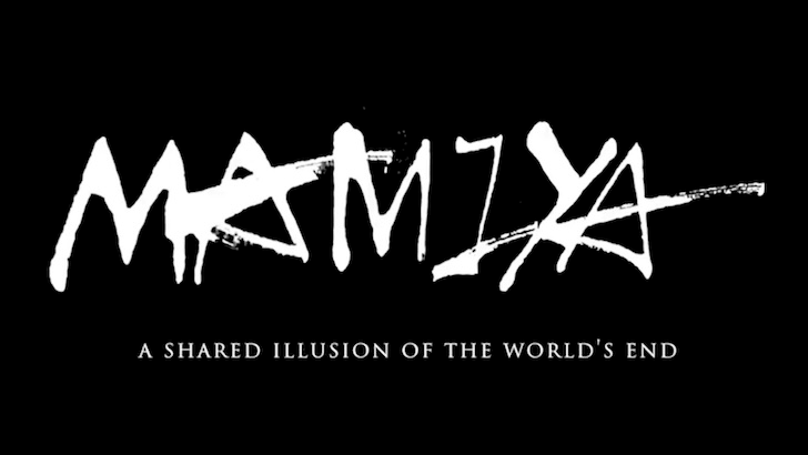 MAMIYA - A Shared Illusion of the World's End key art showing MAMIYA and the cast against a Tokyo backdrop