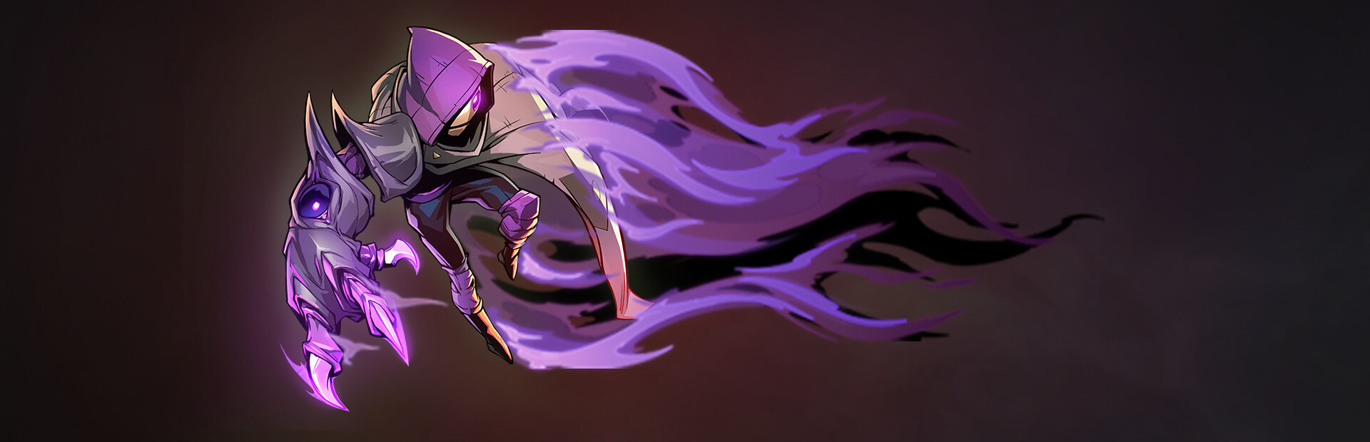 Voidwrought key art showing the Simulacrum cloaked figure against cosmic horror architecture